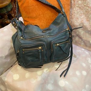 Elliot Lucca blue leather hobo
